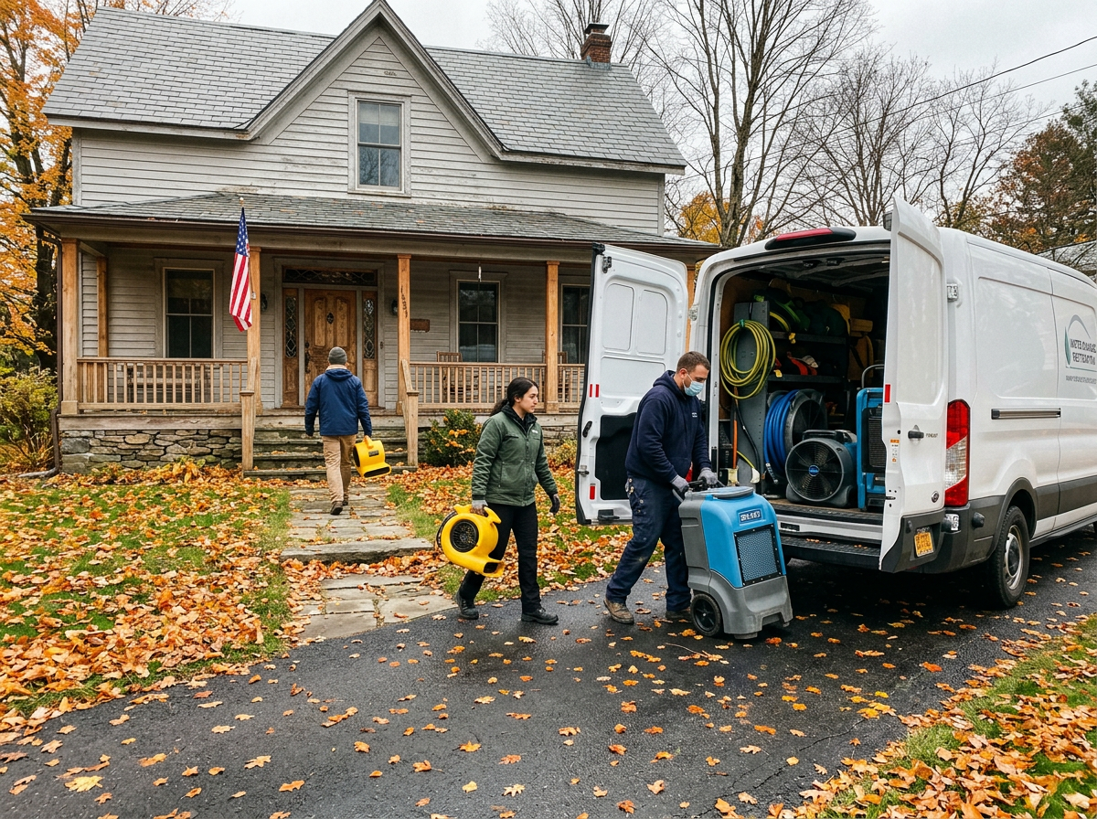 The Hudson Valley Flood Response team at work in Tarrytown