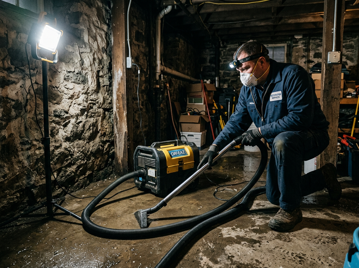 water damage restoration work by Hudson Valley Flood Response in Tarrytown, New York